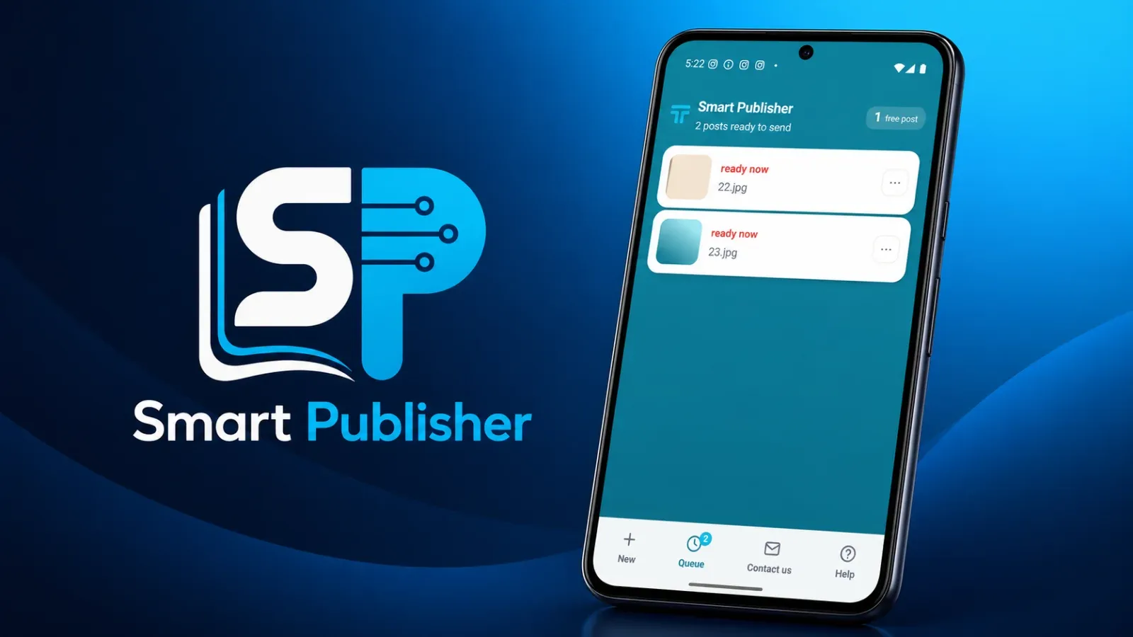 صف Smart Publisher اندروید با دو پست آماده و شمارنده باقیمانده پست رایگان